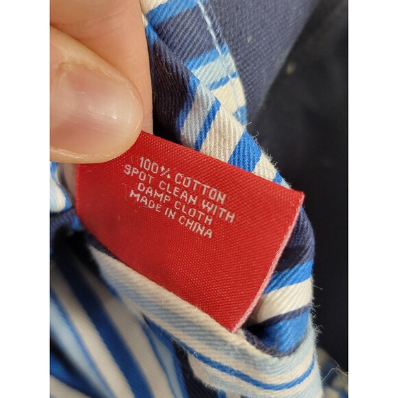 Vera Bradley Tote Bag Womens Medium Blue Red Paisley Canvas Shoulder Purse - Picture 13 of 14